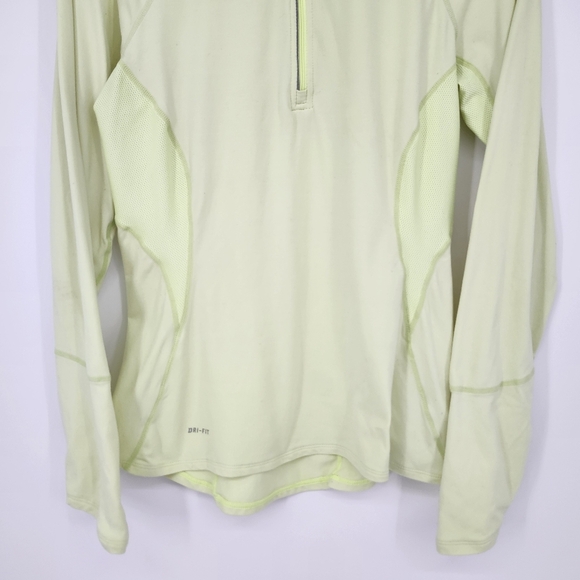 Nike Womens 1/4 Zip Pullover Size M Yellow Dri-Fit Activewear Running Workout - Picture 3 of 10